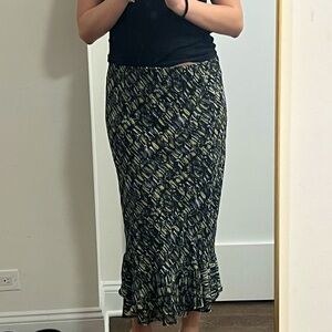 Long patterned vintage maxi skirt